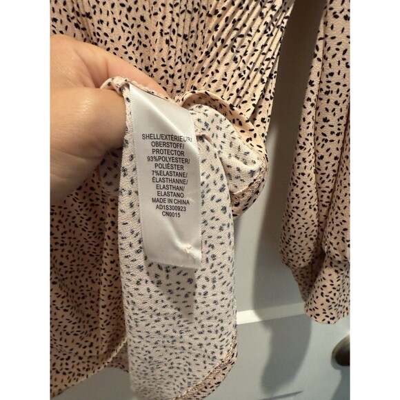 Adrianna Papell Crew Neck 3/4 Sleeve Pleated Crepe Top Size M Medium - Picture 5 of 6